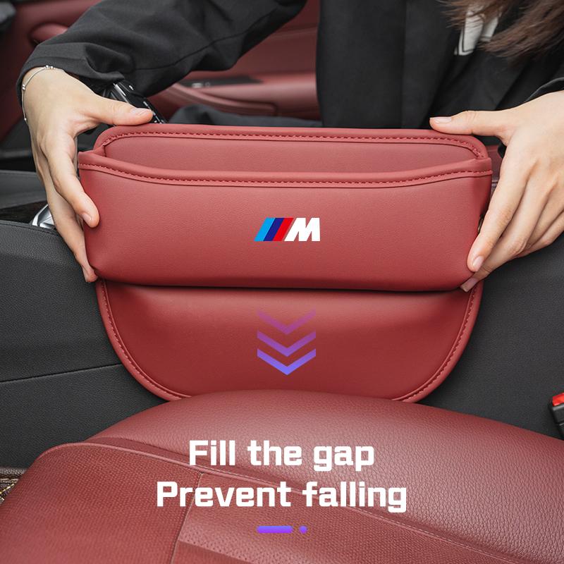For BMW M M3 M5 M6 E36 E39 E46 E60 E90 E91 F48 F25 F07 F10 X1 X3 X5 X6 PU Leather Car Seat Gap Organizer Storage Box Accessories cyfp80