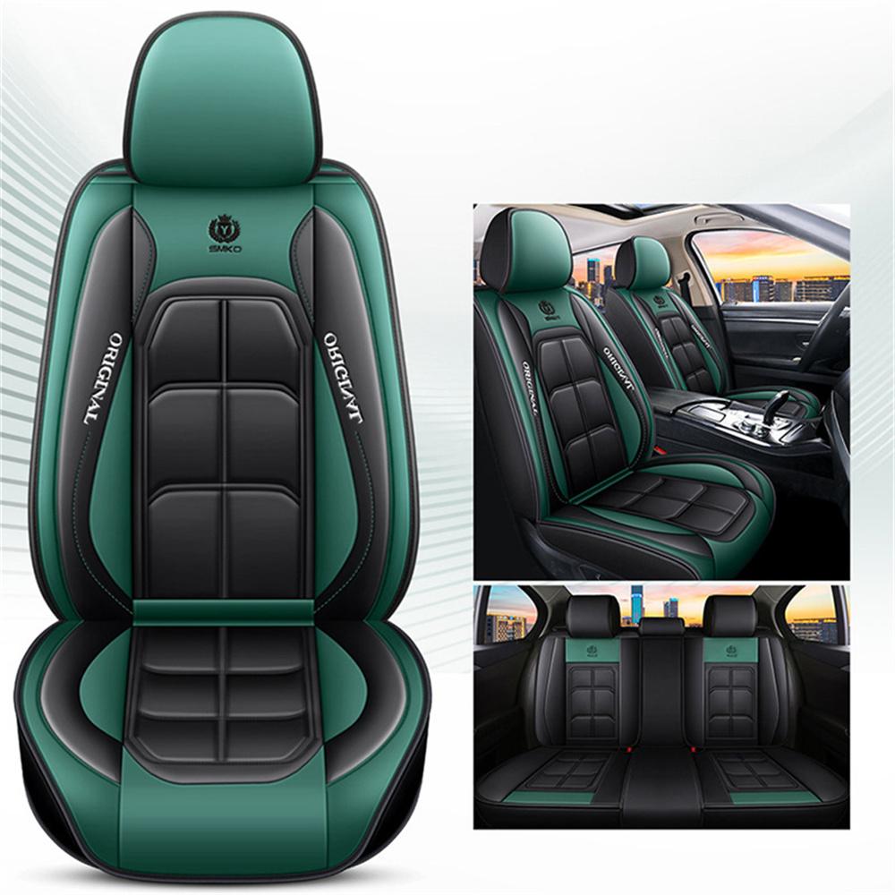 Luxus Verschleißfestes Leder Auto Kissen Sitzbezüge Auto-Styling Voll Umrandet Vorne+hinten Kissen 5-Sitzer Für alle...