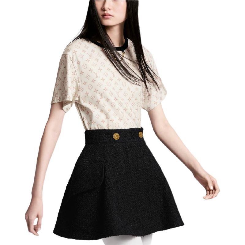 LOUIS VUITTON SS24 Drop Shoulder Sleeve T Shirt Women's Beige 1AFON8