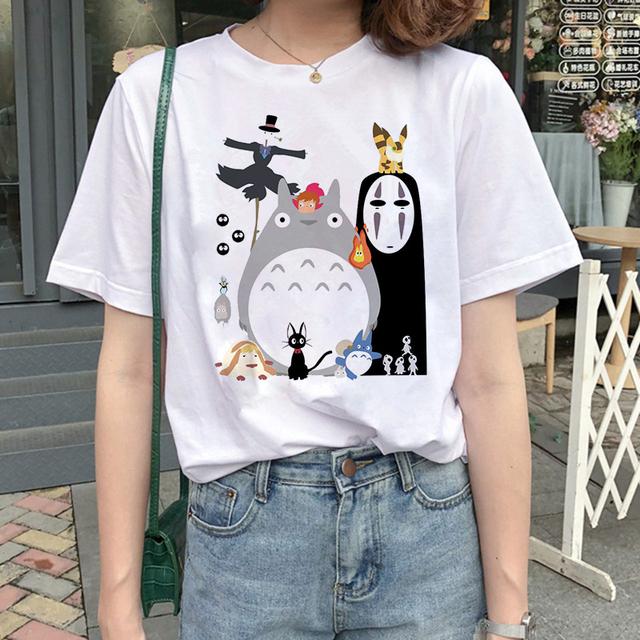 Totoro Spirit Away Tričko Studio Ghibli Femme Japonské Cartoon Anime Dámské Tričko Tričko Miyazaki Hayao Oblečení Žena Kawaii