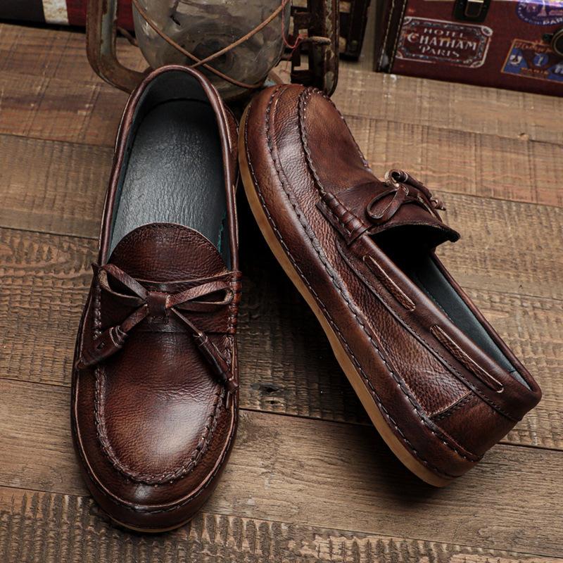 One Pedal Lazy Leather Beanie Shoes Men 'S Leather Loafers Men 'S Business Casual Summer Leather Shoes Men