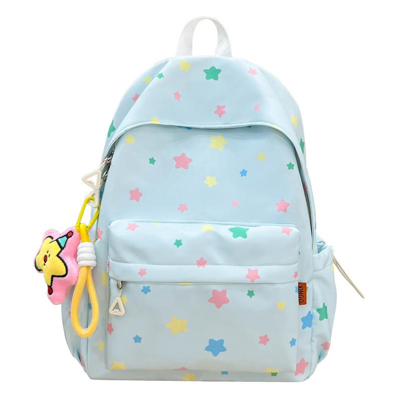 New small fresh junior high school student schoolbag large capacity lightweight burden reduction printed cartoon backpack travel backpack