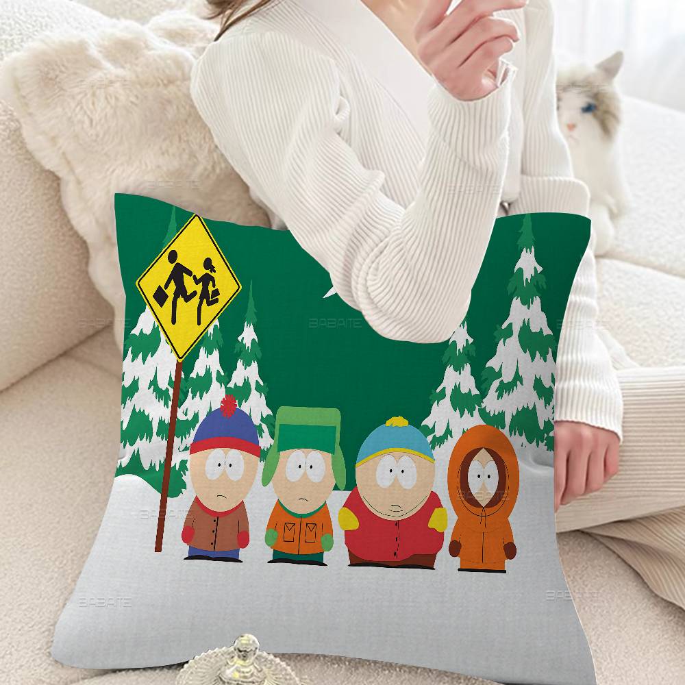 Cartoon S-South Cute P-Park Cushion Cover Pillowcase Upholstery Sofa Throw Pillow Home Decor Pillowcas
