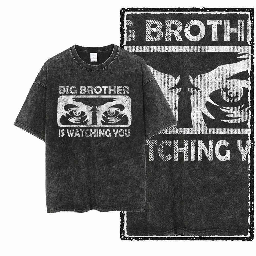 G02 Exclusive 100% Cotton Big Size 1984 Graphic Men T-shirt | Acid Washed  Streetwear Cool Vintage O-neck Men's Tee Tshirt