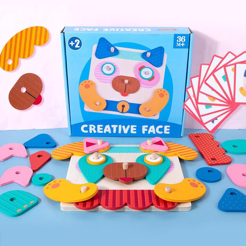 Jeu de Cube Changeant de Visage en Bois: Version Bataille pour Enfants - Défi Parent-Enfant