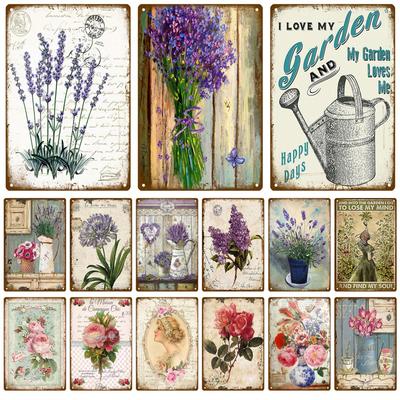 Segno Metallico Regole Fiore del Giardino Placca Metallica Vintage Decorazioni per Pub Bar Casa Parete Arte Segni di Latta Poster Fiori Regalo