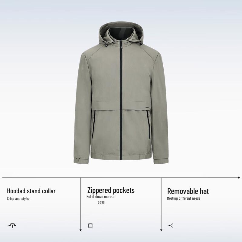XueZhongFei Men's Detachable Hooded Jacket