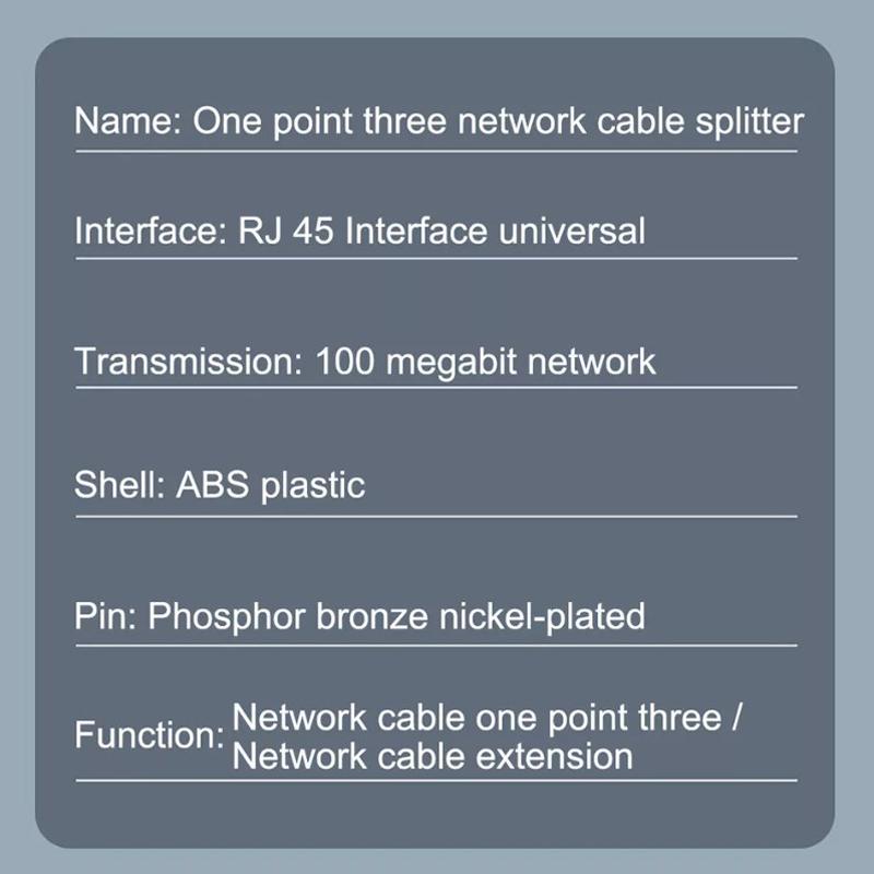 3'Ü 1 ARADA 100Mbps Ethernet Ayırıcı Adaptör RJ45 Kablo LAN Ağ İnternet