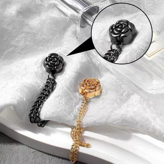 2Pcs Magnetic Clothing Clips with Chain Multi-Function Metal Clothes Magnet Pins Men Women Scarf Shirt Sleeve Pants Button Clip Accessories