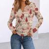 Women's Printed Long Sleeve Shirts Elegant Casual Tops Trendy Shirts Tops