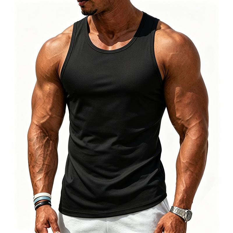 Men S Sleeveless Sports Vest Solid Color Casual Summer