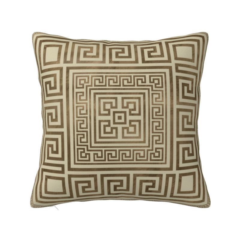 Luxury Greek Meander Black And Beige Design Cushion Cover for Sofa Soft Pillow Case Home Decorative
