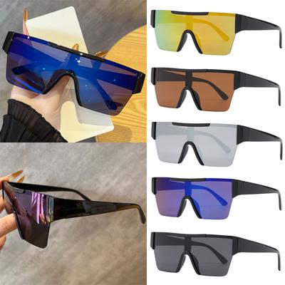 5pcs Pack Fashion Square Oversize Frame Sunglasses Women Simple Designer Windproof Eyeglasses Mirror Lens Anti UV Glasses Unisex