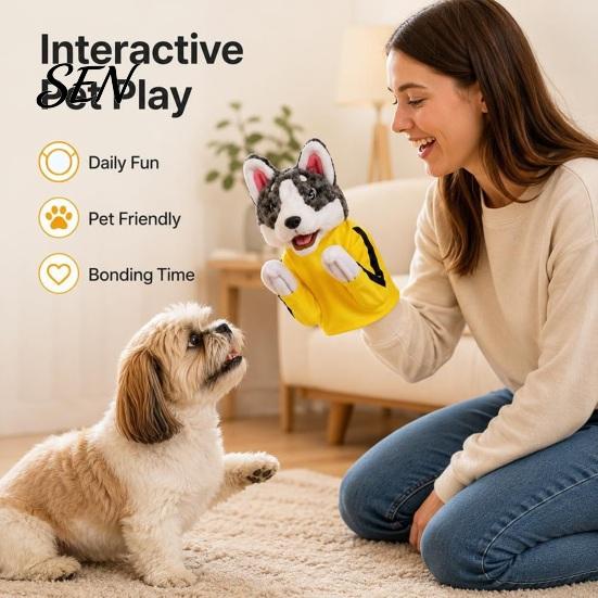 Safe Scratching Toys for Pets Boxing Animal Hand Puppet, Plush Shark Dinosaur Dog Toy Pets, Interactive Soft Cotton Filled Pet Play Training