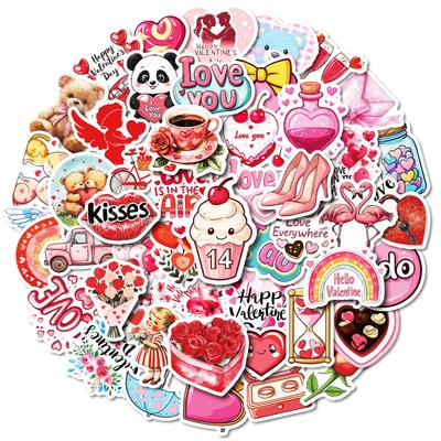 50 Valentine'S Day Series Graffiti Waterproof Stickers Mobile Phone Case Skateboard Notebook Stickers