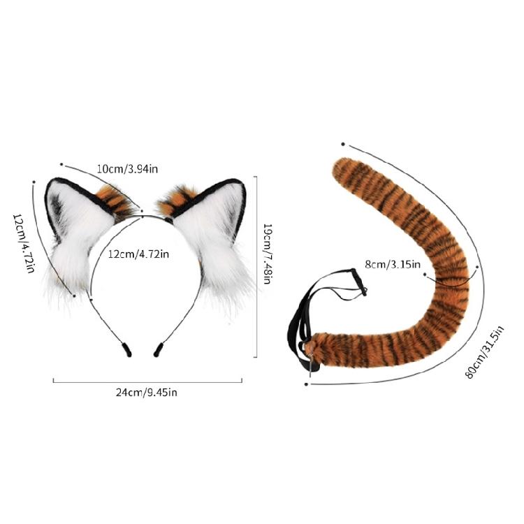 Tigeres Cosplay Costume Tigeres Ears Tail Halloween Tigeres Ear Headband Tail