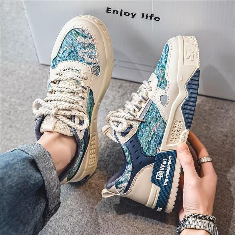 Zapatos Blancos de Primavera para Hombre, Zapatos de Skate Versátiles de Moda Estilo Coreano, Zapatos Deportivos Casuales de Moda Juvenil para Hombre.