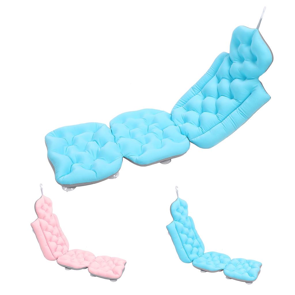 Pernă de baie pentru corp întreg, suport pentru gât și spate, cu ventuze antiderapante, pernă pliabilă pentru cadă, accesoriu spa