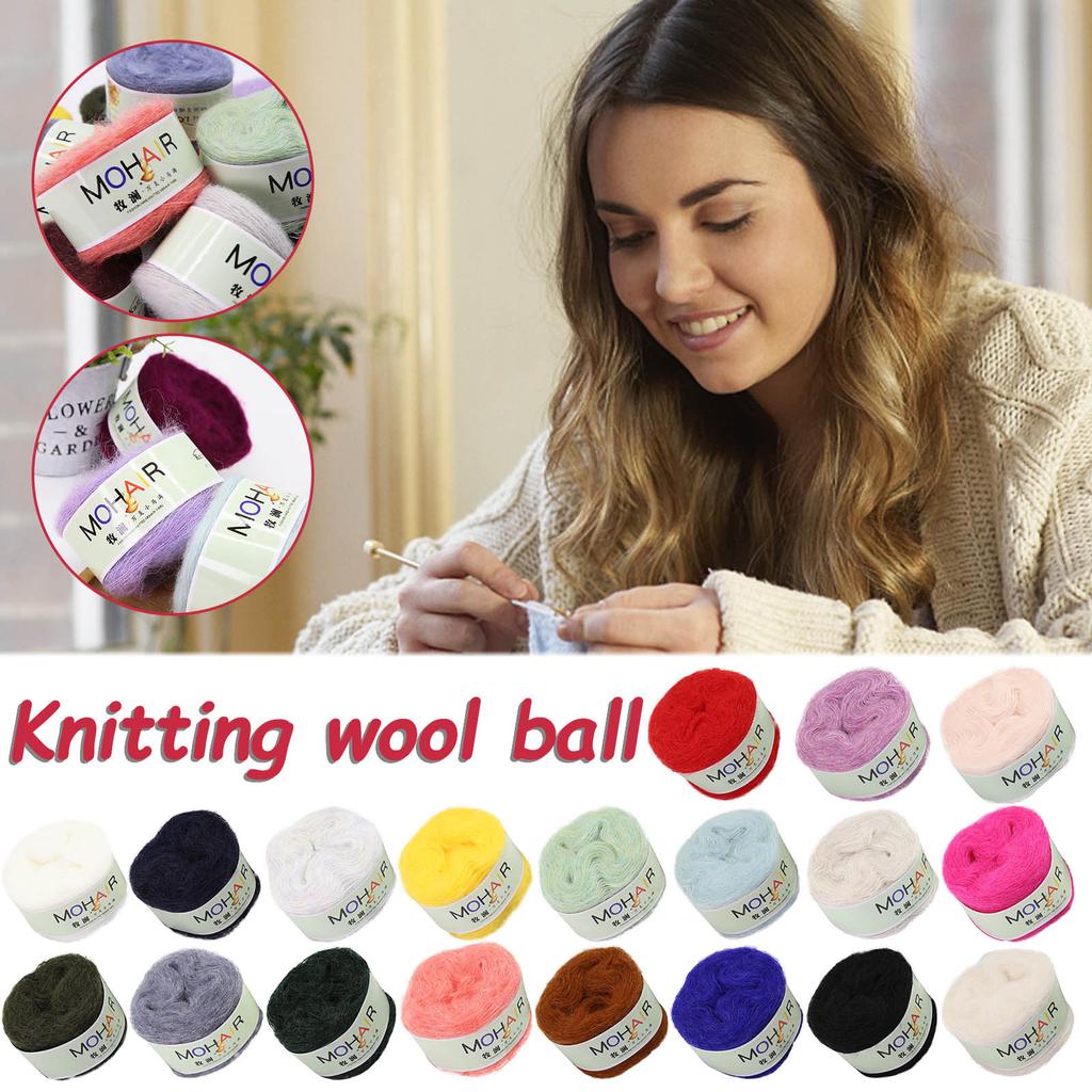 Mohair Knitting Wool Yarn - Silver Grey Hand Knitted Yarn For Scarves, Shawls & Sweaters