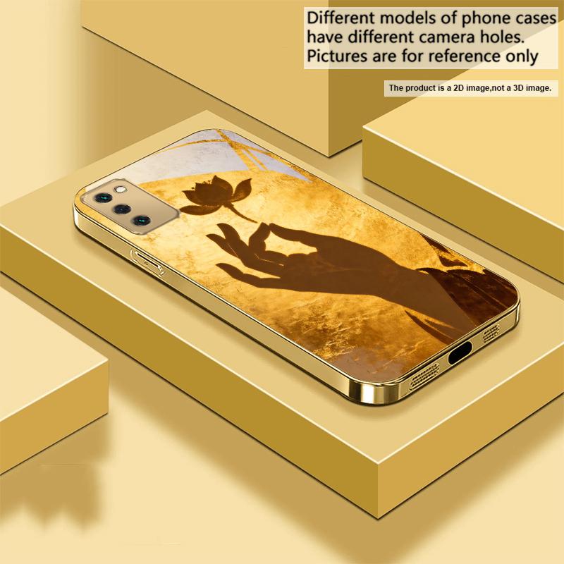 

Golden Picking Fingers For Samsung Galaxy S26 S20 FE S21 S22 S23 Plus S24 Ultra 25Ultra S21+ S9 S22 S8 Golden glass phone case Galaxy S26
