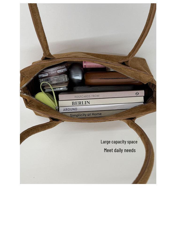 Women's Large Suede Shoulder Bag: New 2025 Autumn/Winter Versatile Tote
