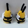 Positive Crochet Bee Doll with Encouraging Card Emotional Support Handmade Knitting Honeybee Animal Toy Decoration Ornament Kids Adults Birthday Gift