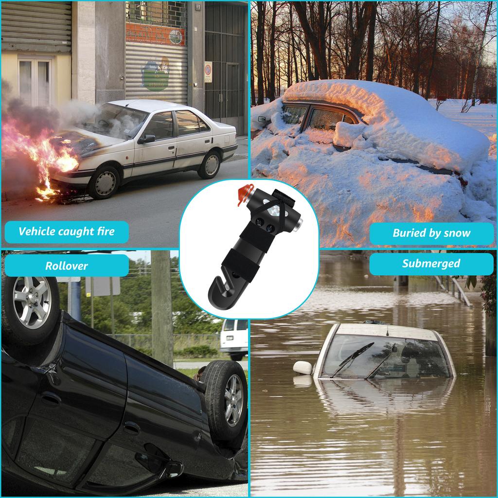 2PCS/Set Car Safety Hammer Auto Emergency Escape Hammer with Window Breaker and Seat Belt Cutter Portable Safety Emergency Car