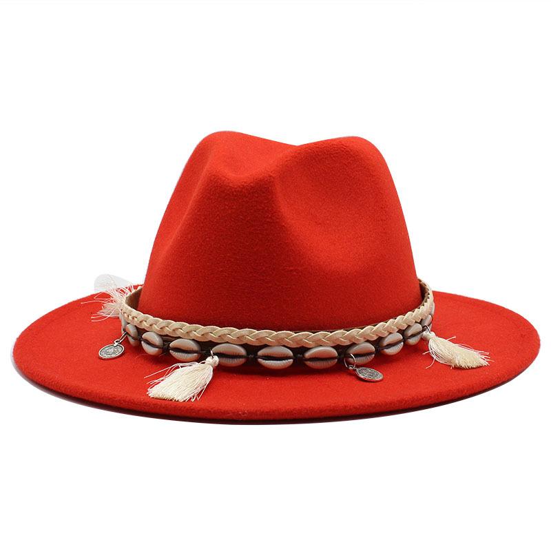 Woolen Top Hat, Minority Style Jazz Hat, Retro Flat-Brimmed Big Eaves Hat.