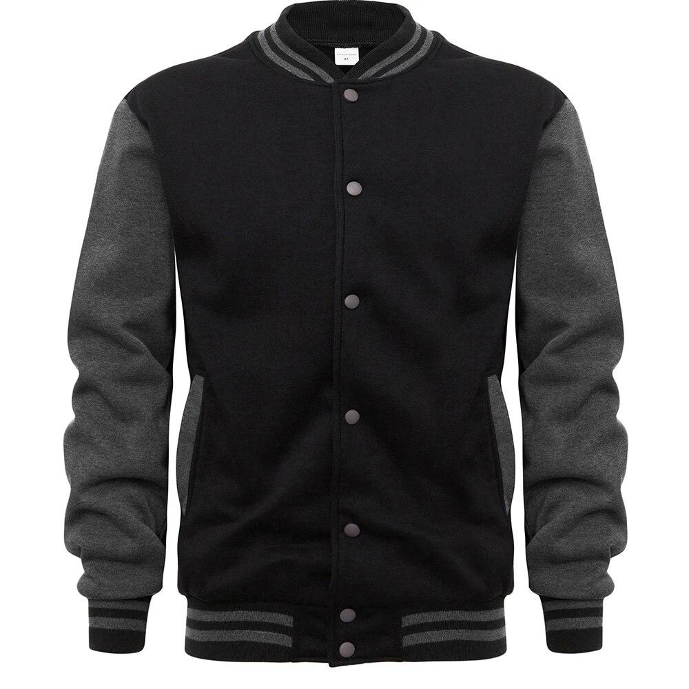 

Мужской свитер, весенняя бейсбольная форма, куртка, кардиган, пальто, однобортный полосатый воротник, спортивное повседневное пальто, уличная одежда XXL темно серый