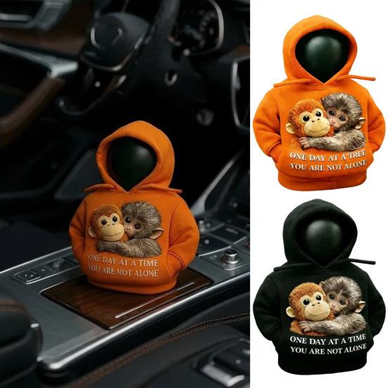 Monkey Hoodie Gear Shift Cover Funny Sweatshirt Shift Knob Sleeve for Car Easy to Install Unique Interior