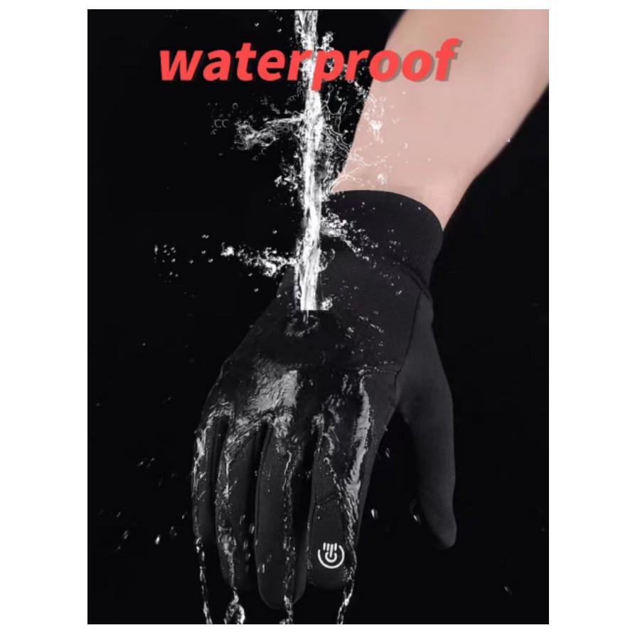 Winddichte & Wasserdichte Radhandschuhe, Dünnes Fleece, Lange Finger, 2 Farben, Anpassbares Logo