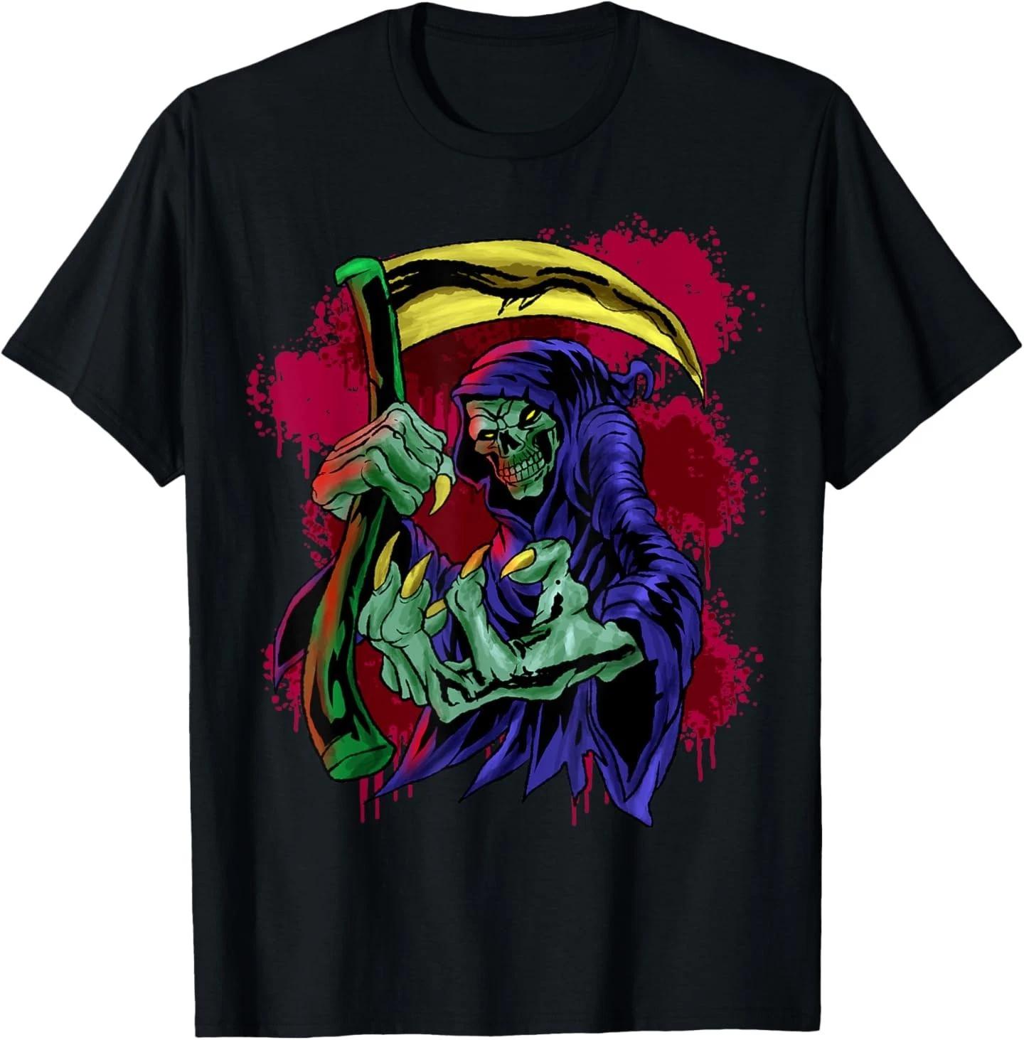 

Мрачный Жнец Ангел Смерти Крутой Мертвый Потрошитель Череп Идея для Подарка Футболка 4XL