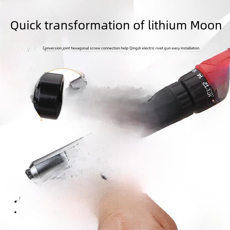 Adaptor pistol electric cu acumulator pentru piulițe nituibile și accesorii pentru scule de nituit