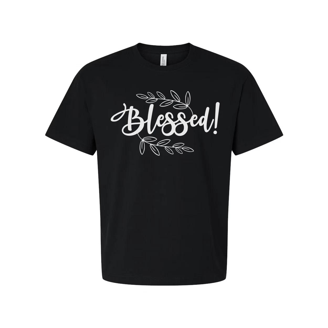 Blessed Christian Unisex T Shirt With Leaf Motif S