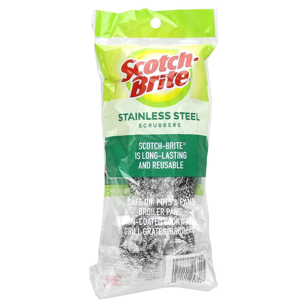 Scotch-Brite, Stainless Steel Scrubber, 3 Scoops