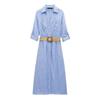 Fashion Style 2024 Summer New Women's Clothing Stylish Jute Belt Shirt Style Dress 8372077