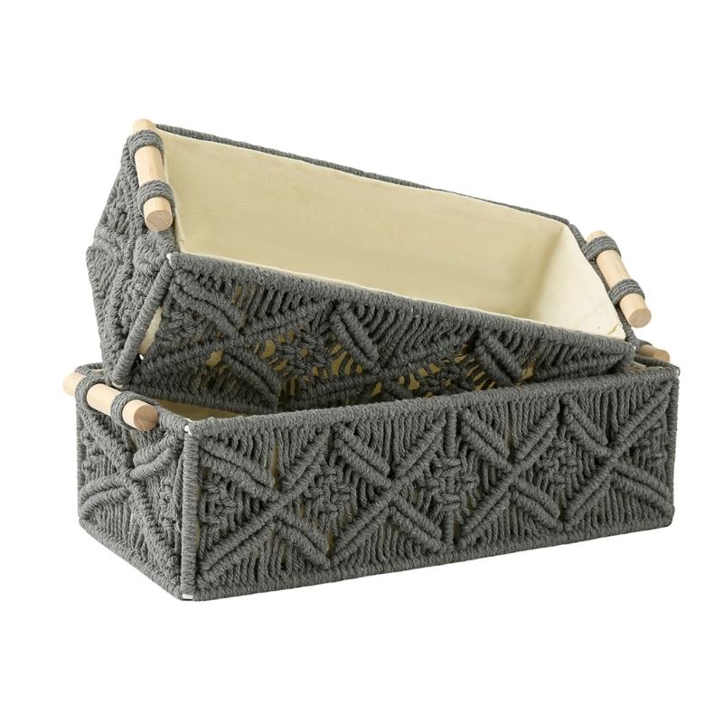 

Multipurpose Sturdy Cotton Weave Storage Box Accessory for Tissues and Remote Controls Stylish Home Decoration