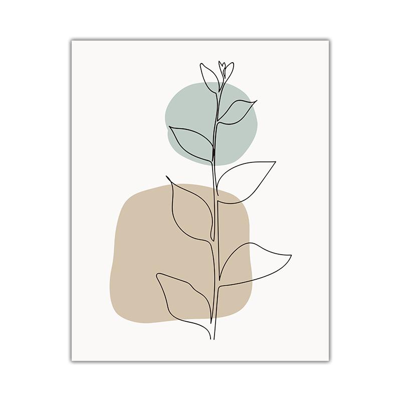 Abstract Leaf Human Face Curve Block Color Cactus Line Poster Nordic Wall Art Canvas Painting Print Pictures Living Room Decor