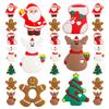 2/5pcs Christmas Series Silicone Beads Santa Reindeer Cookies Snowman DIY Pacifier Chain Jewelry Making Bulk DIY Crafts