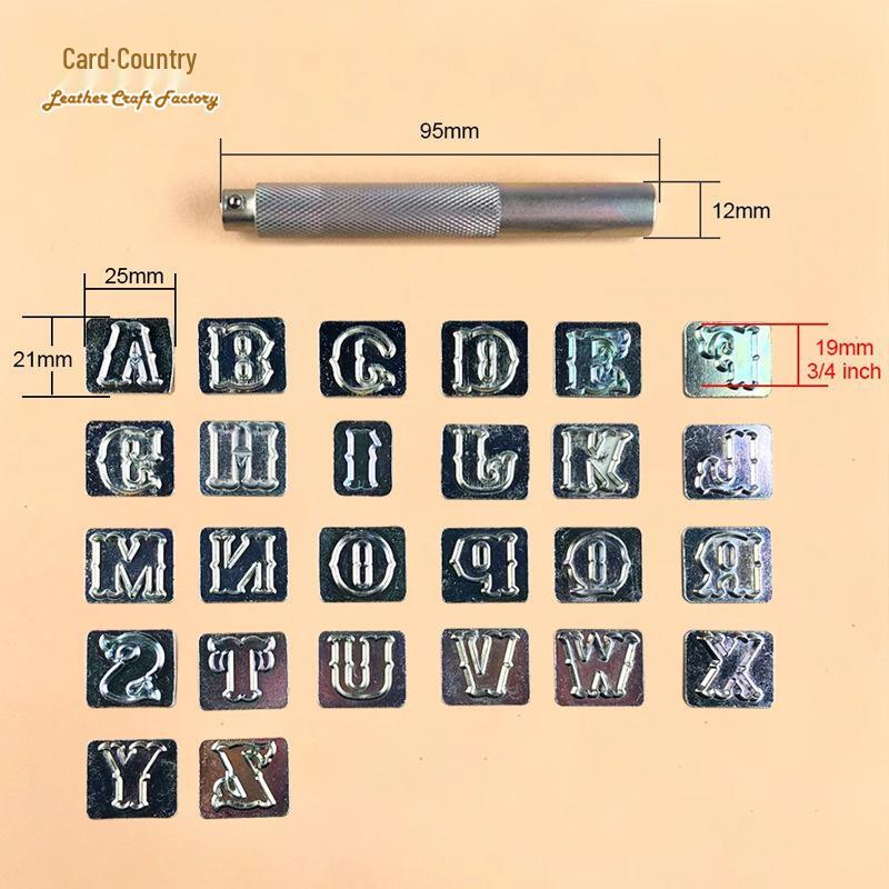 Handcrafted Leather Letter Punch Stamp Set - Personalized DIY English Logo Carving Tool