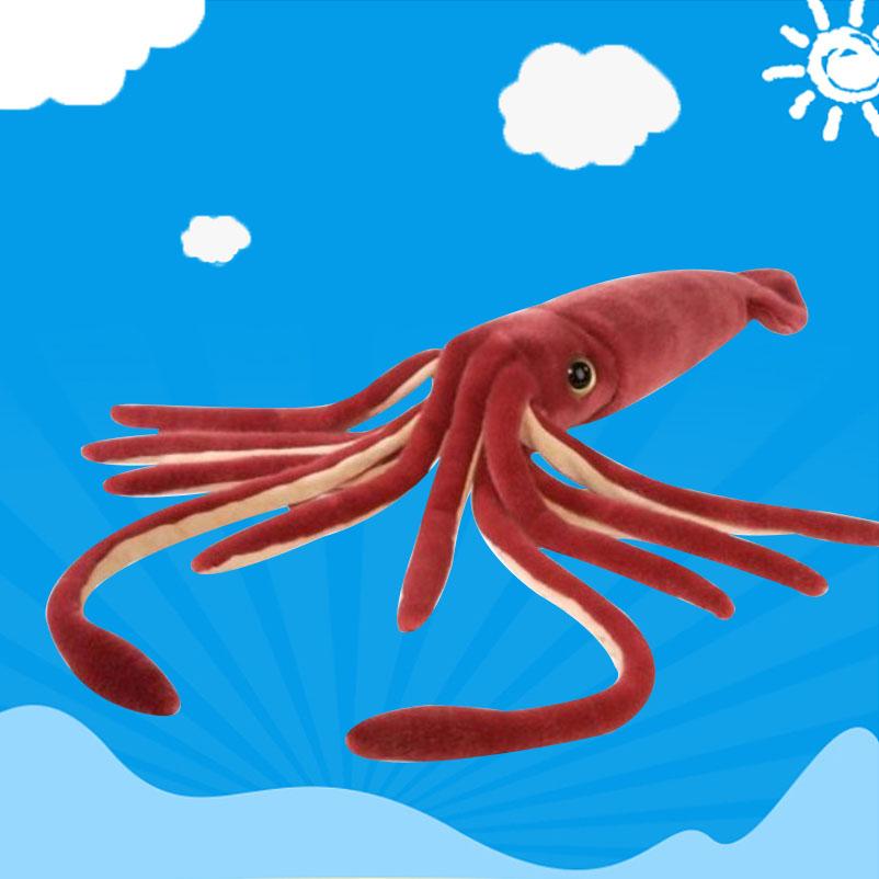 75cm Bambola Calamaro Animale Rosso Vino Carina Giocattoli Morbidi Peluche Cartoni Animati Per Bambini e Bambine Regali per Halloween Vacanze Compleanno