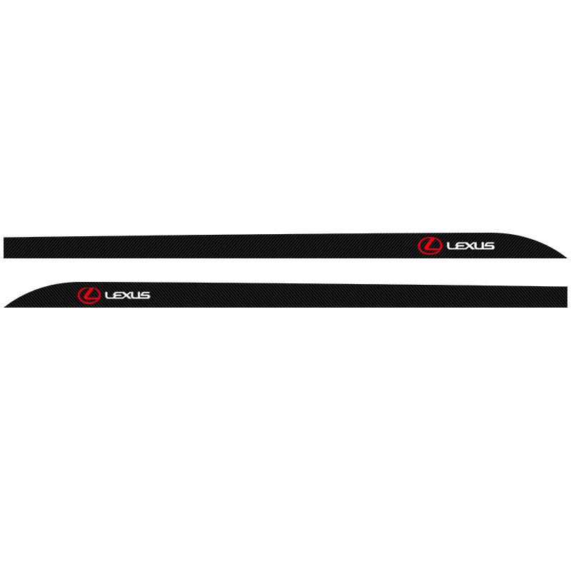 

2pcs Carbon Car Door Side Skirt Sill Stripe 3D Sticker Decals Styling For Lexus RX330 IS250 Ct200h ES300h RX350 IS300h NX300h