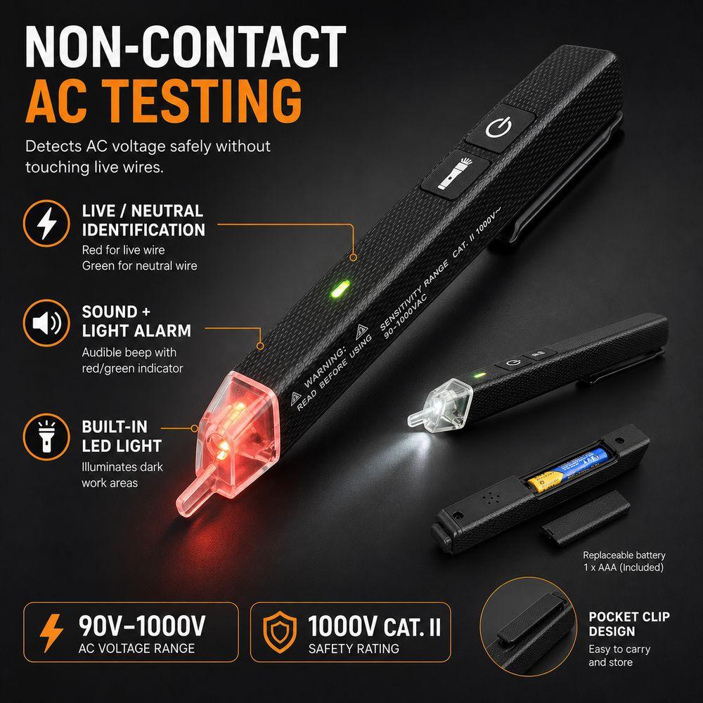 ABS Plastic Voltage Tester Pen LED Light Circuit Detector Pen  Circuit Maintenance