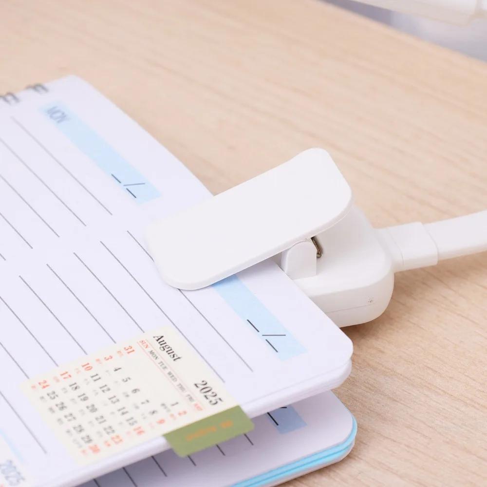Mini Clip Book Light 3 Brightness Adjustable USB Rechargeable Reading Lamp Eyes Protection Convenien Room Dormitory Night Lights