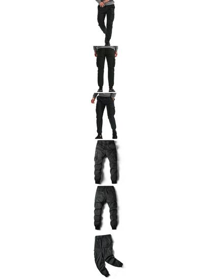 2024 Spring/Summer Men's Solid Color Casual Cargo Pants 8017, Plus Size Available