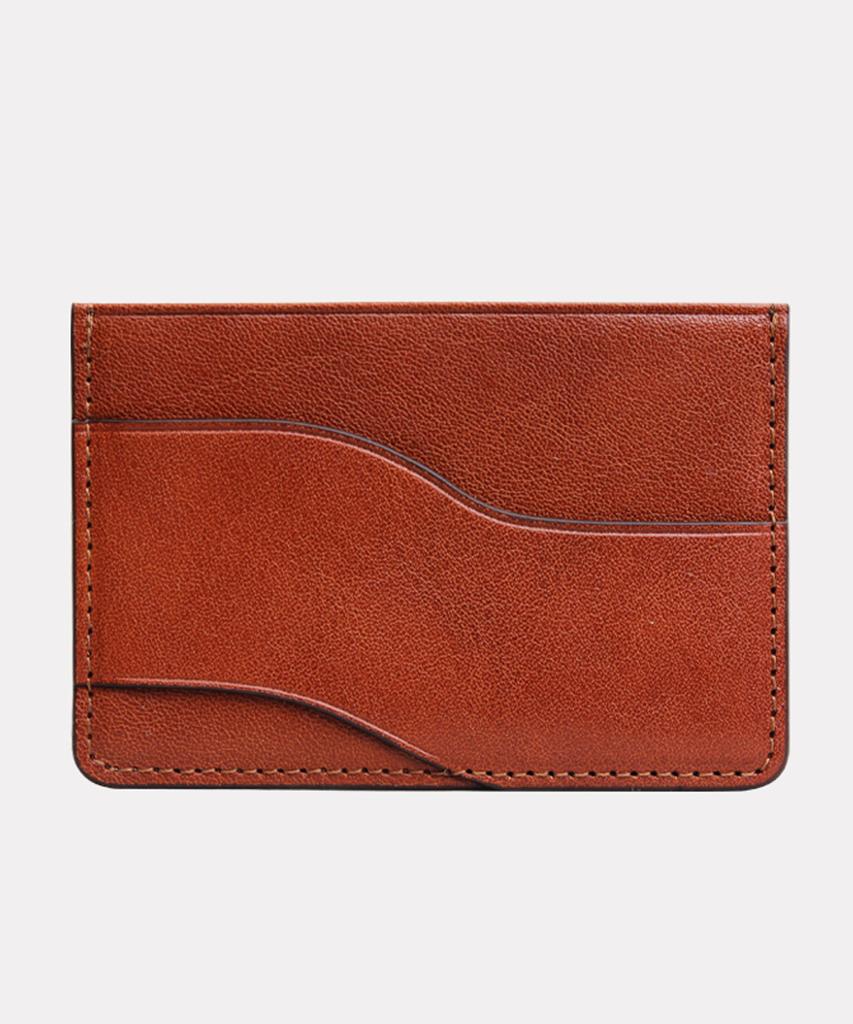 Matt New Vecchio Cowhide Card Holder Camel Brown