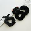 Black Cat Themed Hair Accessories Plush Halloween Styling Tools Cute Animal Ear Hair Ties Party Decorative Headwear
