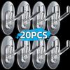 1/20pcs Transparent Wall Mounted Hook No-drill Bag Coat Storage Sticky Hooks Multifunctional Home Kitchen Bathroom Hanging Hooks