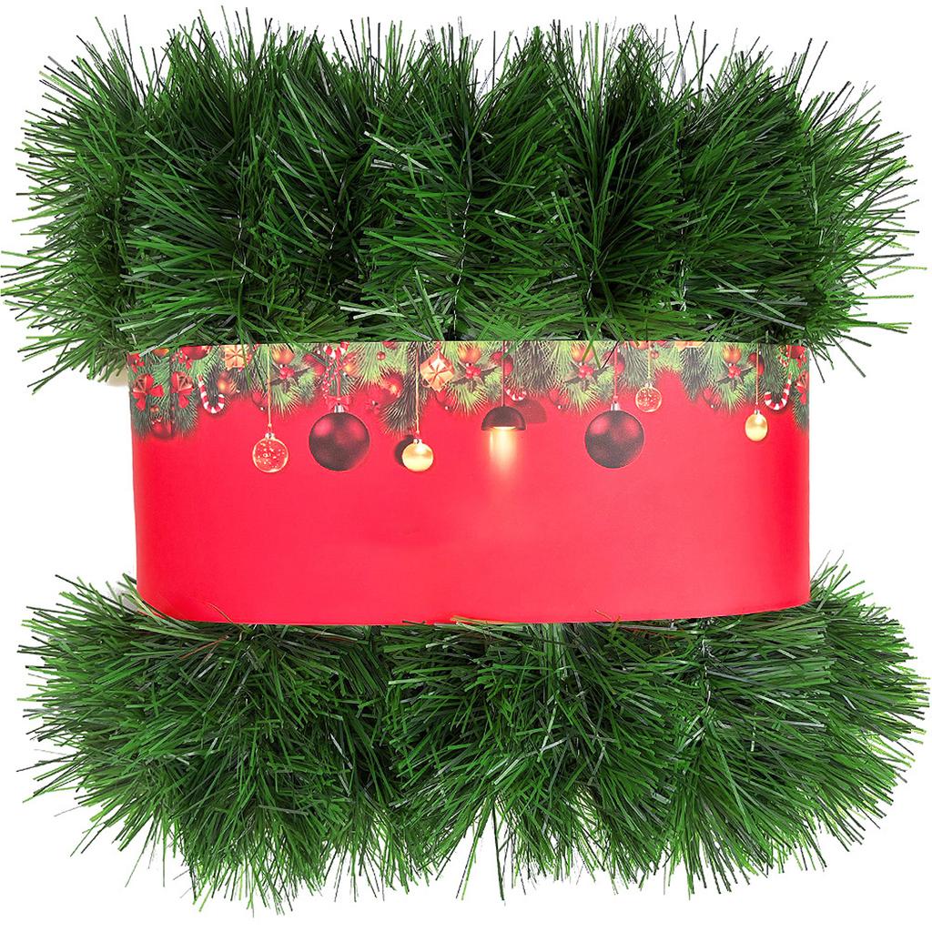 Julgirland Dekoration, Konstgjord Tallgirland Dekor för Utomhus Inomhus Grön Grönska Öppna Spisar Högtidsfest Dekor 15m
