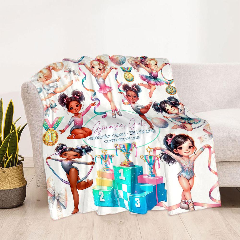 Gymnastics Art Quotes Blankets Are Suitable for Living Rooms, Bedrooms, Camping, and Other Places, Making Them an Ideal Choice for Gifts.